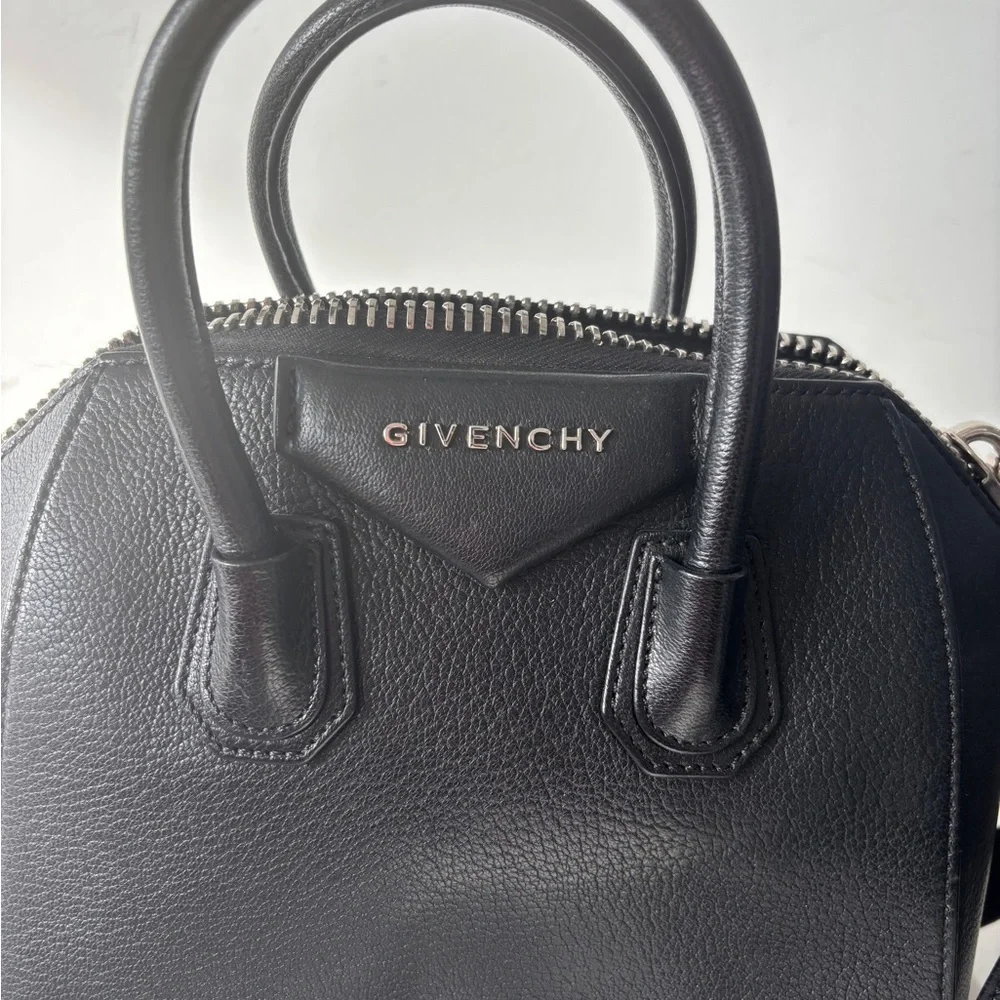 Givenchy Antigona Black Leather Satchel Bag Mini